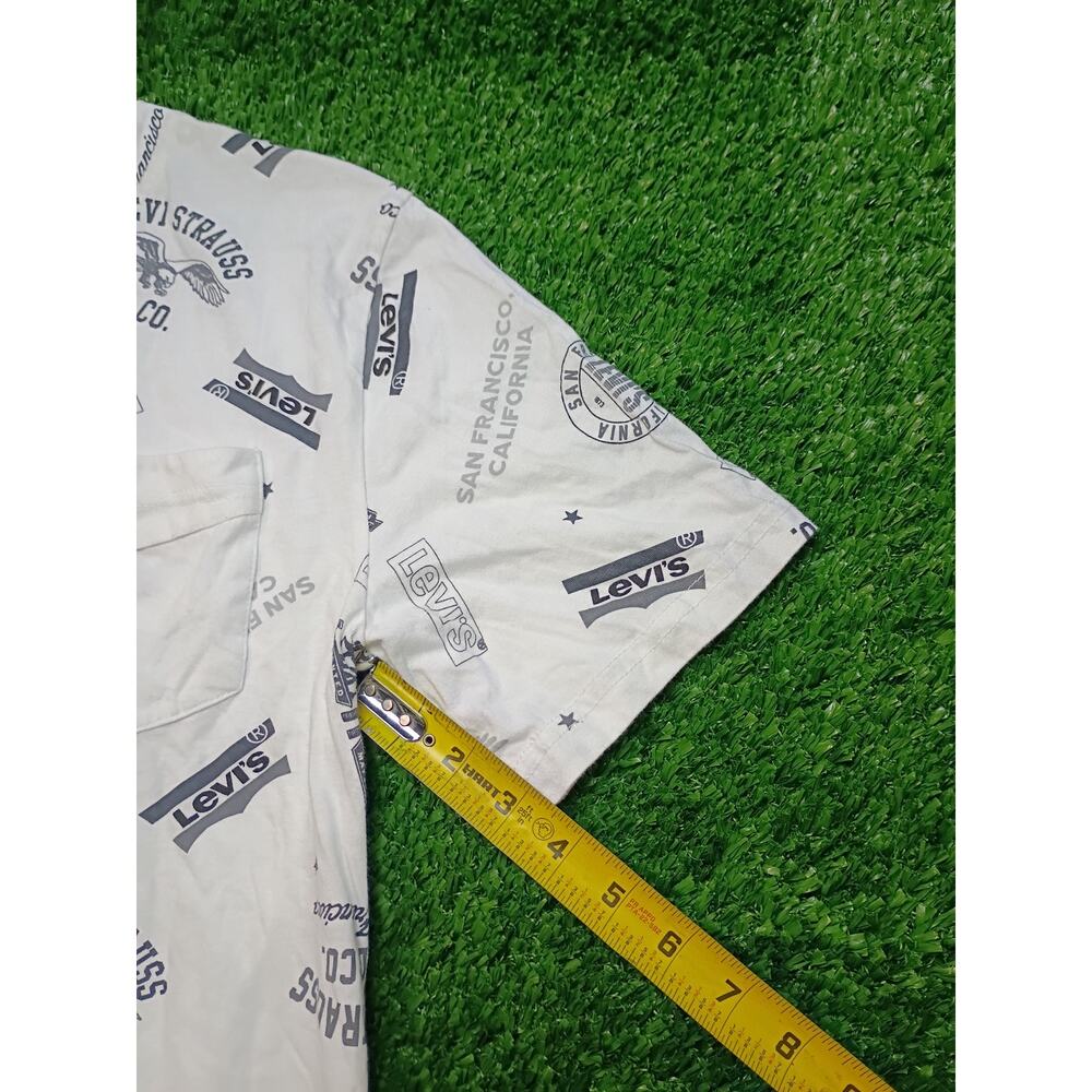 Levi's White Youth T-Shirt with All-Over Logo Print XL - Picture 5 of 6